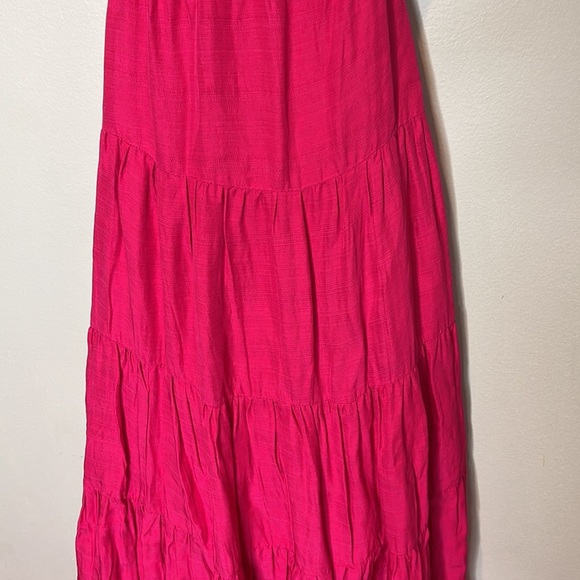 Anthropologie Let Me Be Cutout‎ Tiered Dress Open Back Maxi Hot Pink Extra-Small - Picture 5 of 10